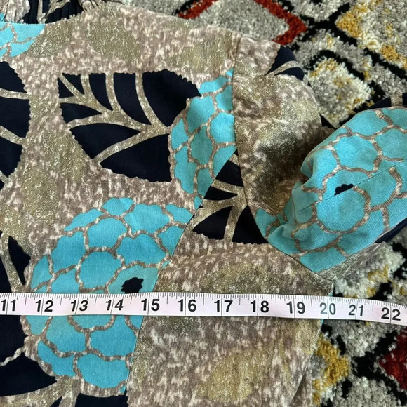 Anthropologie Odille Women's Blazer Jacket 14 Brown Floral Cotton Long Sleeves - Picture 6 of 7